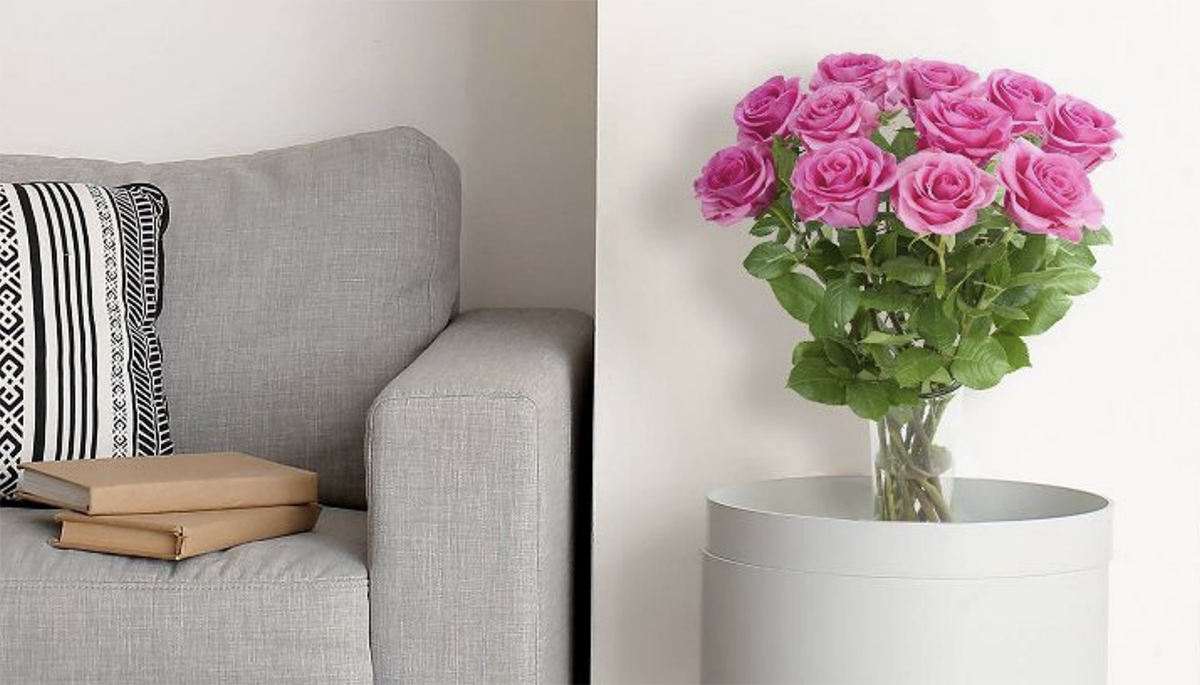 roses on a table